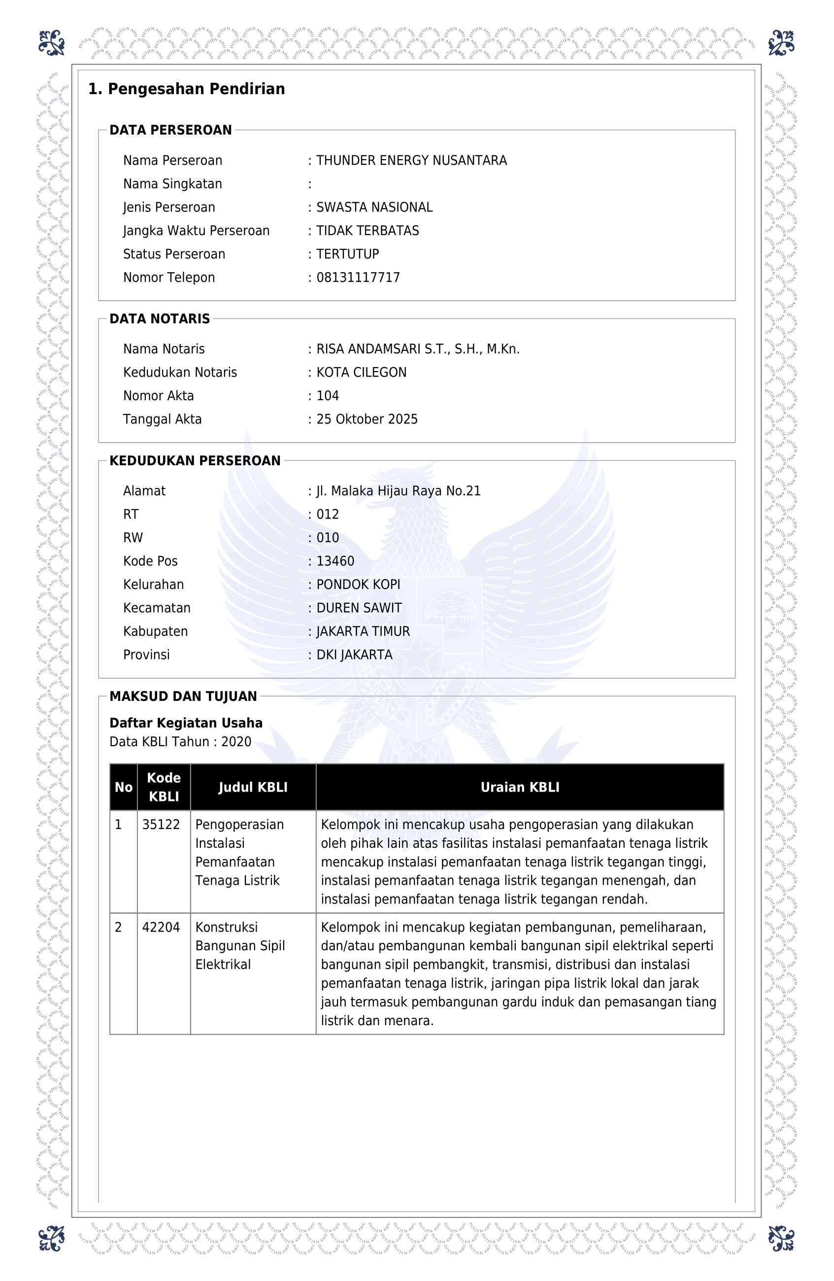 Dokumen Akta Notaris